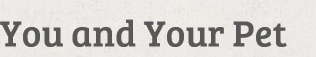You and Your Pet